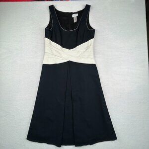 Liz Claiborne Woman size 6 Black/White/Cream Criss Cross waist Vintage Y2K